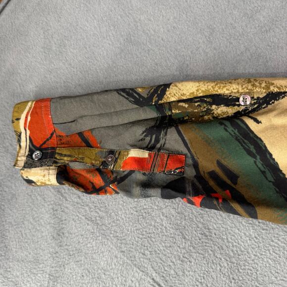 John Mark Art To Wear Multicolor Abstract Button Down Tunic Blouse  SMALL - Picture 7 of 8